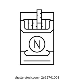 cigarette nicotine line icon vector. cigarette nicotine sign. isolated contour symbol black illustration