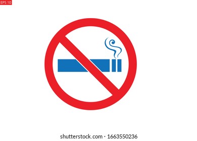 Cigarette not allow icon, no smoking sign isolated