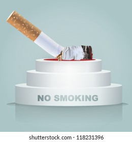 cigarette on a podium. vector design