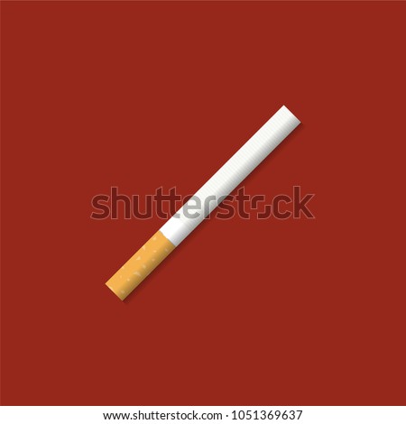 Cigarette with orange filter. Illustration in a flat style. Vector