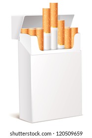 Cigarette pack 3d. Isolated on white background. Vector illustration eps 10
