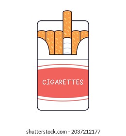 Cigarette pack box isolated cartoon vector
