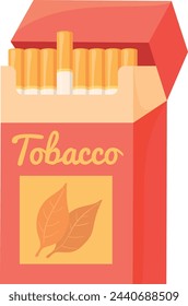 Cigarette pack cartoon icon. Smoking tabacco product isolated on white background