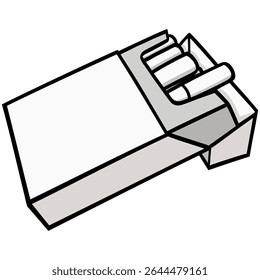 Pacote de Cigarros com Cigarros Filtro Butts Illustration Vetor