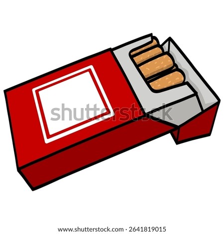 Cigarette Pack with Cigarettes Filter Butts Illustration Vector
