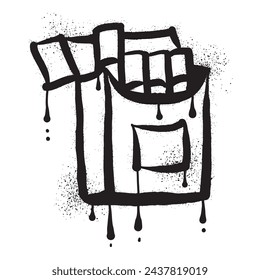  Cigarette pack graffiti with black spray paint