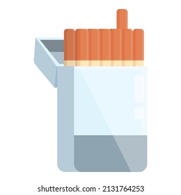 Vector de caricatura de icono del paquete de cigarrillos. Fumar cigarro. Cigarro de nicotina