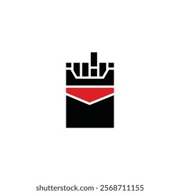 Cigarette pack icon flat vector design