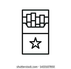 Cigarette pack icon vector flat style illustration