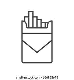Cigarette pack line icon.