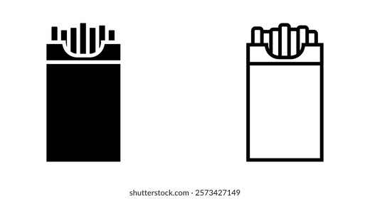 cigarette pack set icon on white background