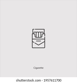 vector de icono de paquete de cigarrillos aislado en fondo blanco