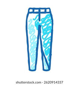 cigarro calças roupas ícone doodle esboço vetor. calças de cigarro roupas sinal. símbolo isolado ilustração