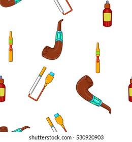 Cigarette pattern. Cartoon illustration of cigarette vector pattern for web
