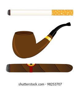 Cigarette, pipe and cigar