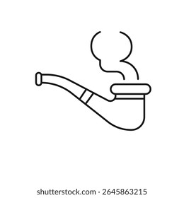 Cigarette pipe Editable line icon