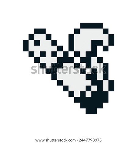 Cigarette pixel art icon. Isolated vector illustration. Design for stickers, logo, app, website, embroidery.