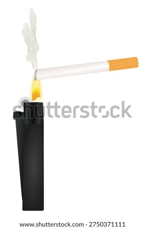 Cigarette plastic lighter. vector illustration