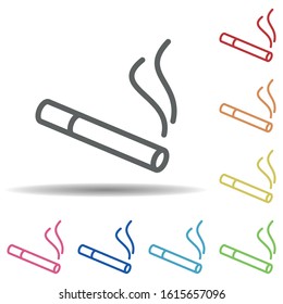 Cigarette, pollution, smoke line vector in multi color style icon. Simple thin line, outline vector of pollution icons for ui and ux, website or mobile application