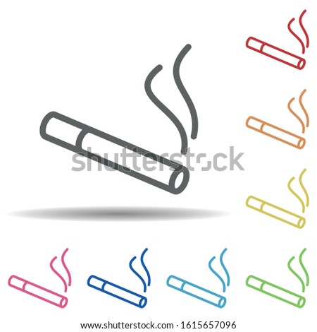 Cigarette, pollution, smoke line vector in multi color style icon. Simple thin line, outline vector of pollution icons for ui and ux, website or mobile application