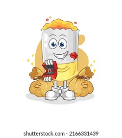 the cigarette propose with ring. cartoon mascot vector