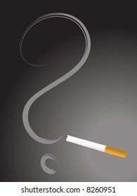 Cigarette with question mark