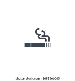 Cigarette related vector glyph icon. Isolated on white background. Vector illustration.