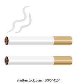 Cigarette Cigarette Set Fire Isolated On Stock Vector (Royalty Free ...