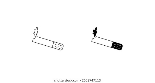ícone de conjunto de cigarros com fundo branco vetor ilustração stock