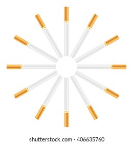 Cigarette set on a white background.