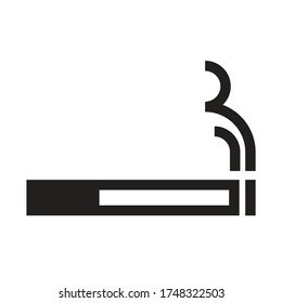 Signo de cigarrillo aislado en fondo blanco