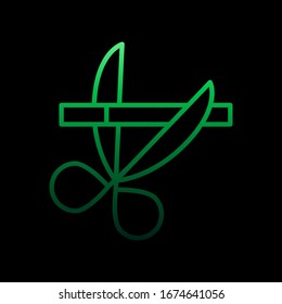 Zigarette, Signalisierung, Schere, schneiden nolan Symbol. Einfache dünne Linie, Vektorillustration von Icons für i und ux, Website oder mobile Anwendungen zum Rauchen aufgeben