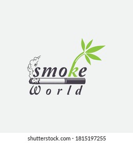 Cigarette, simple icon set. Tabbacco smoke concept illustration in vector flat