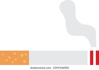 Cigarette, simple icon, Tabbacco smoke concept illustration in vector art