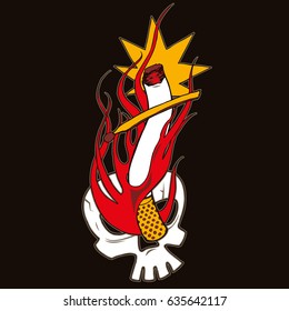 Cigarette with a skull