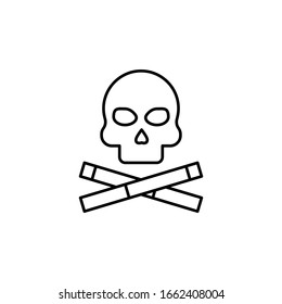 Cigarette, skull icon. Simple line, outline vector elements of quit smoking for ui and ux, website or mobile application