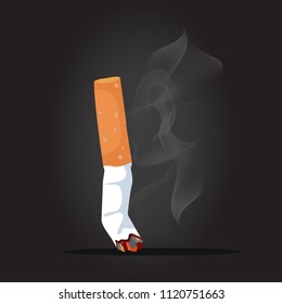 Cigarette with smoke background