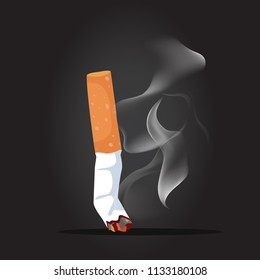 Cigarette with smoke background