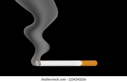 cigarette, smoke, black background 
