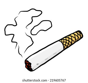 Cigarette Smoke Cartoon Vector Illustration Hand Stock Vector (Royalty ...