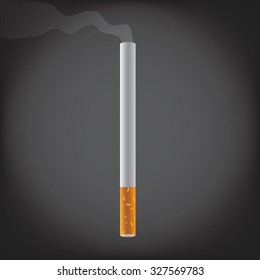 Cigarette with smoke. EPS 10 vector royalty free stock illustration for ad, promotion, poster, flier, blog, article, social media, marketing