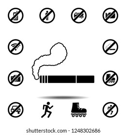 cigarette, smoke, fag, ciggy, butt, snout icon. Simple outline vector element of ban, prohibition, forbiddance set icons for UI and UX, website or mobile application