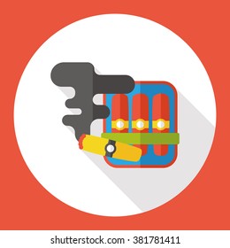 cigarette smoke flat icon