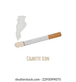 Cigarette And Smoke Icon Vector Design.