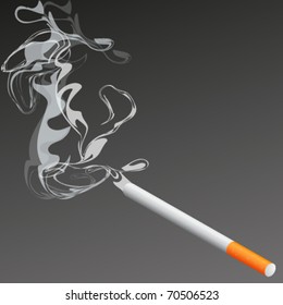 cigarette with smoke illustration