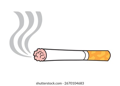 Cigarrillo con la Ilustración vectorial aislada del humo