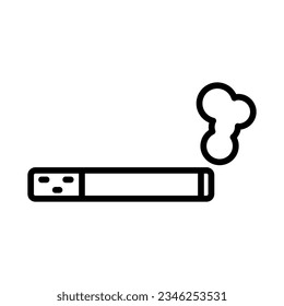 Cigarette Smoke outline vector icon isolated on white background. Cigarette Smoke line icon for web, mobile and ui designe