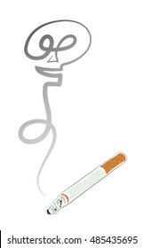 Cigarette smoke as skull