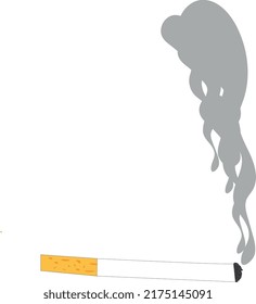 Zigarette mit Rauch. Rauchzigarette. Vektorgrafik 