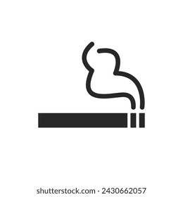 Cigarette Smoke Symbol Glyph Icon Isolated Vector Illustration